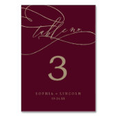 ロマンチックなブルゴーニュ書道台番号 テーブルナンバー (裏面)