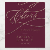 ロマンチックなブルゴーニュ書道応援ワインラベル ワインラベル (シングルラベル)