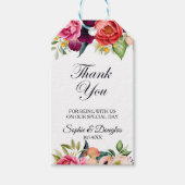 ロマンチックなブルゴーニュ熱帯フローラありがとう ギフトタグ (正面)