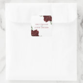 ロマンチックなブルゴーニュ結婚レッドローズ婚約 スクエアシール (バッグ)