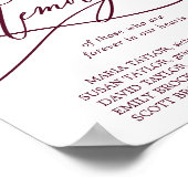 ロマンチックなブルゴーニュ結婚ーの文字の愛情の記憶 ポスター (角)