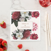 ロマンチックなブルゴーニュ赤と結婚銅 スタンダードランチョンナプキン (インサイチュ)