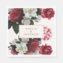 ロマンチックなブルゴーニュ赤と結婚銅 スタンダードランチョンナプキン