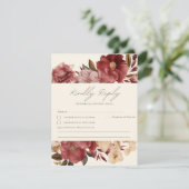 ロマンチックなブルゴーニュ赤と結婚銅 出欠カード (スタンド正面)