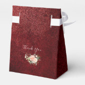 ロマンチックなブルゴーニュ赤面ピンク素朴フローラ結婚ズ フェイバーボックス (裏面サイド)