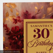 ロマンチックなブルゴーニュ赤面金ゴールドボホ30歳の誕生日 スタンダードカクテルナプキン