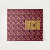 ロマンチックなブルゴーニュ赤面金ゴールドボホ30歳の誕生日 タペストリー (正面(横))