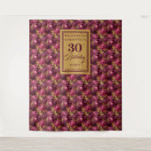 ロマンチックなブルゴーニュ赤面金ゴールドボホ30歳の誕生日 タペストリー (正面)