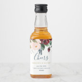 ロマンチックなブルゴーニュ、ピンクとミッドナイトブルーのラベル リキュールボトルラベル (正面)