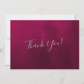 ロマンチックなブルゴーニュ&ピンクのエッフェル塔カップルの写真 サンキューカード (裏面)