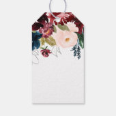 ロマンチックなブルゴーニュ、ピンク、ブルー、ブラック ギフトタグ (裏面)