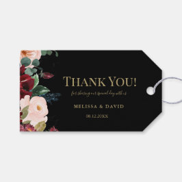 ロマンチックなブルゴーニュ、ピンク、ブルー、ブラック ギフトタグ