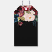 ロマンチックなブルゴーニュ、ピンク、ブルー、ブラック ギフトタグ (裏面)
