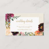 ロマンチックなブルゴーニュ+ピーチ結婚フローラズWebサイトE エンクロージャーカード (正面)