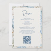 ロマンチックなブルーのフローラすべてを1つのQRコード結婚に 招待状 (裏面)