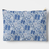 ロマンチックなブルーの弓とバラ アクセサリーポーチ (裏面)