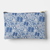 ロマンチックなブルーの弓とバラ アクセサリーポーチ (裏面)