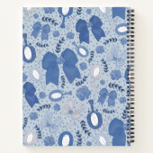 ロマンチックなブルーの弓とバラ ノートブック (裏面)