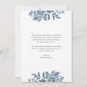 ロマンチックなブルーウォーターの植物色の写真結婚ズ サンキューカード (裏面)