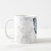 ロマンチックなブルーバタフライ コーヒーマグカップ (左)