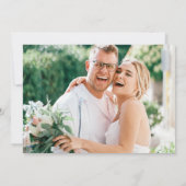 ロマンチックなブルーフローラ写真QRコー結婚ド セーブザデート (裏面)