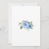 ロマンチックなブルーフローラbohoシックなリハーサルディナー 招待状 (裏面)