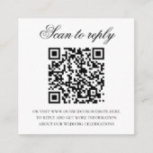 ロマンチックなブルーモノグラム結婚クレストのQRコード エンクロージャーカード (正面)