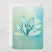 ロマンチックなブルー/グリーンの花の結婚式招待状 招待状 (裏面)