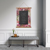 ロマンチックなブーケホットピンクブラック結婚の歓迎 吊り下げ型タペストリー