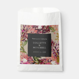 ロマンチックなブーケホットピンクブラック結婚ズ フェイバーバッグ