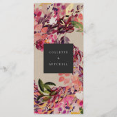 ロマンチックなブーケホットピンクブラック結婚ズ メニュー (裏面)