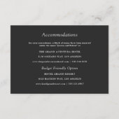 ロマンチックなブーケホットピンクブラック結婚金ゴールド エンクロージャーカード (裏面)