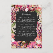 ロマンチックなブーケホットピンクブラック結婚金ゴールド エンクロージャーカード (正面)