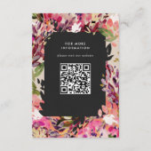 ロマンチックなブーケホットピンクブラック結婚金ゴールド エンクロージャーカード (裏面)
