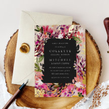 ロマンチックなブーケホットピンクブラック金ゴールド