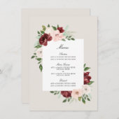 ロマンチックなブーケ メニューカード メニュー (正面/裏面)