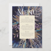 ロマンチックなブー色彩の鮮やかケのブルースメニュー 招待状 (正面)