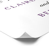 ロマンチックなプラムパープルバラ結婚フローラのポスター ポスター (角)