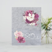 ロマンチックなプラムフローラ&シルバーレーススクラップブック紙 (スタンド正面)