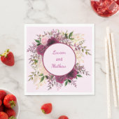 ロマンチックなプラムブルゴーニュ赤面ピンクパーソナライズされた スタンダードランチョンナプキン (インサイチュ)