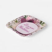ロマンチックなプラムブルゴーニュ赤面ピンクパーソナライズされた ペーパープレート (傾斜あり)