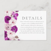 ロマンチックなプラム&赤面ウォーター結婚カラーの詳細 エンクロージャーカード (正面)