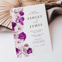 ロマンチックなプラム&赤面ウォーター結婚カラー