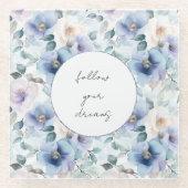 ロマンチックなプリティーラベンダー花 ガラスコースター (正面)