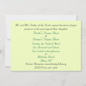 ロマンチックなプルメリアピンクおよび黄色 招待状 (裏面)