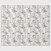 ロマンチックなプレ花嫁の白い花の木のウェディング ラッピングペーパー (フラット)