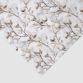 ロマンチックなプレ花嫁の白い花の木のウェディング 薄葉紙 (詳細)