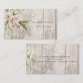 ロマンチックなプロフェッショナルさくらんぼツリー、木のテクスチャ 名刺 (正面/裏面)