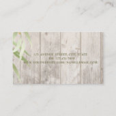 ロマンチックなプロフェッショナルさくらんぼツリー、木のテクスチャ 名刺 (裏面)