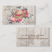 ロマンチックなプロフェッショナルフローラ、唇、木のテクスチャ 名刺 (正面/裏面)